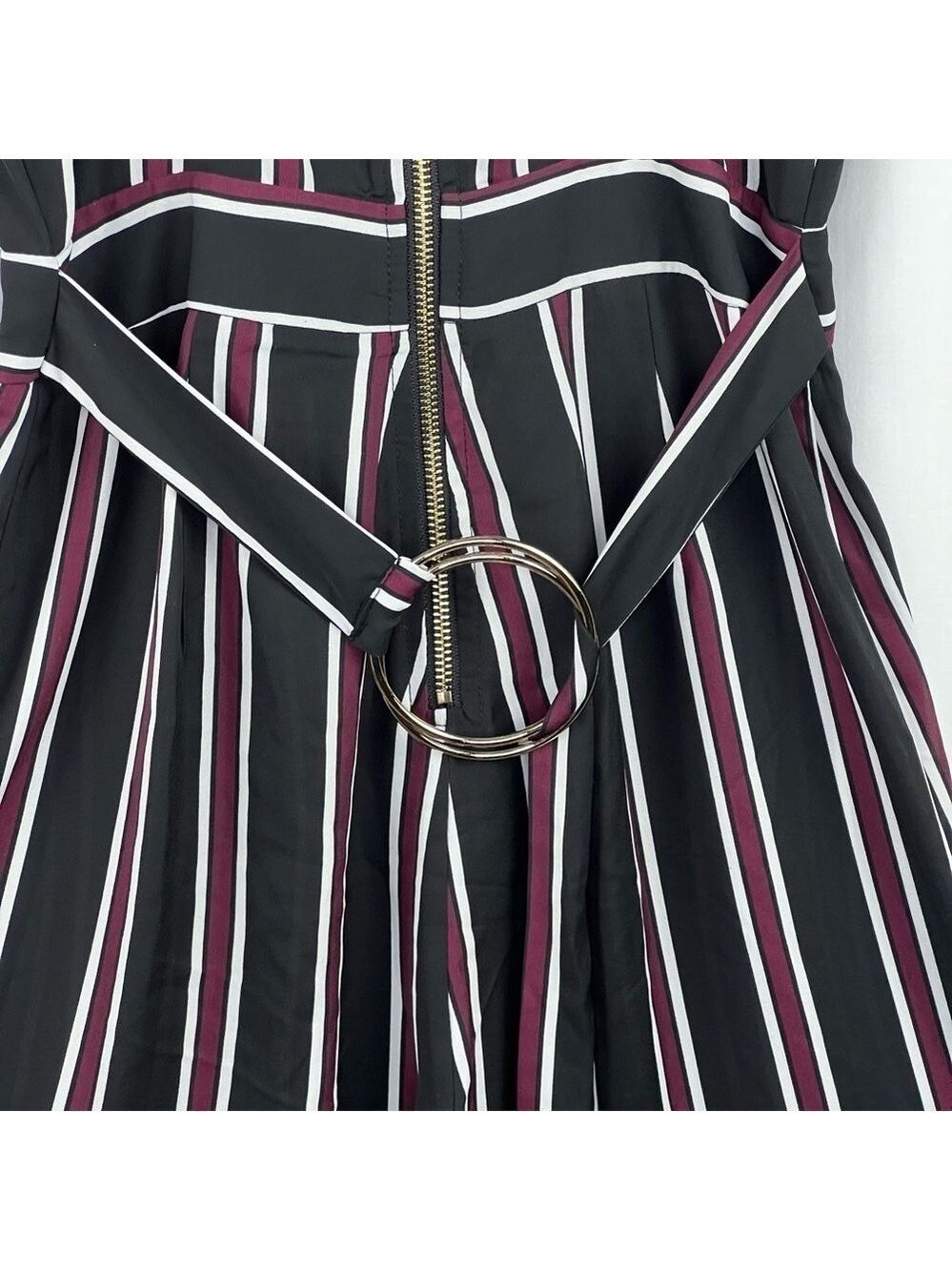 New-shop17 Vertical Striped Tie Back, Wide Leg, Flared, Strappy Jump Suit SM - Picture 11 of 12